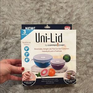 Copper‎ chef uni-lid stretchable airtight lids that can seal containers